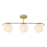Grant 3-Light Ceiling Light, Brass/Opal