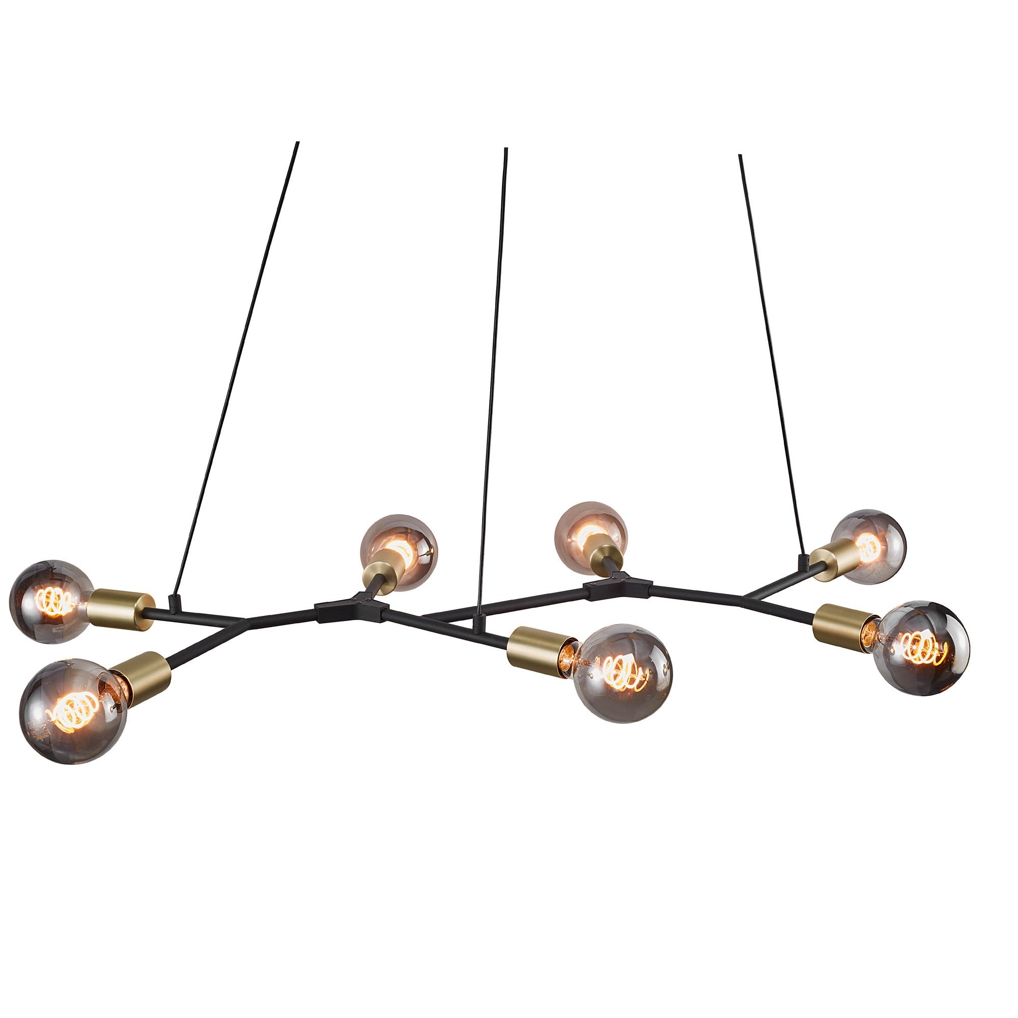Josefine 7 Island Branch Pendant Light, Black/Brass