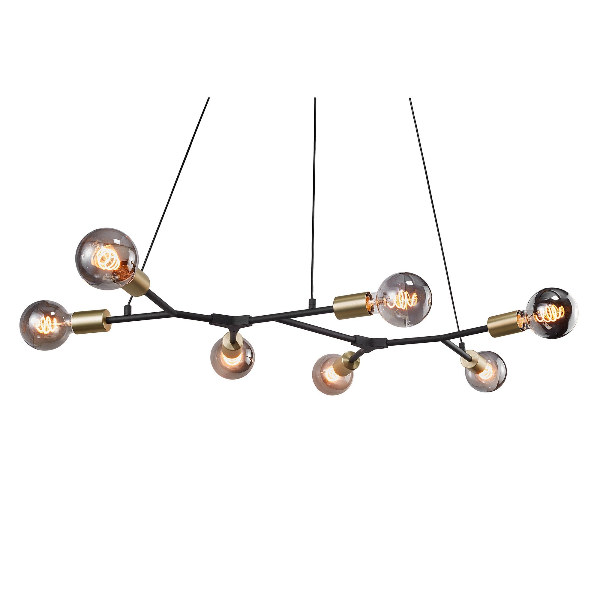 Josefine 7 Island Branch Pendant Light, Black/Brass