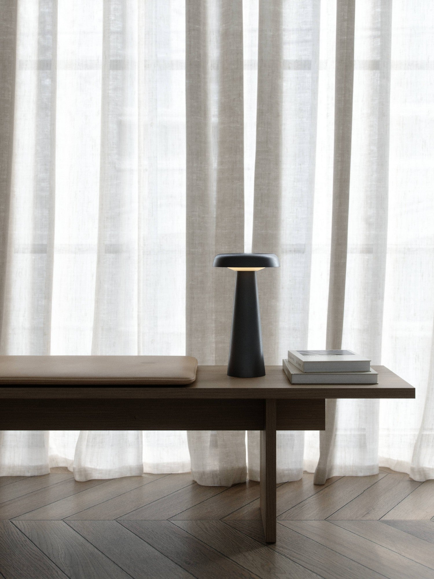 Arcello Rechargeable Table Lamp, Burnished Brass