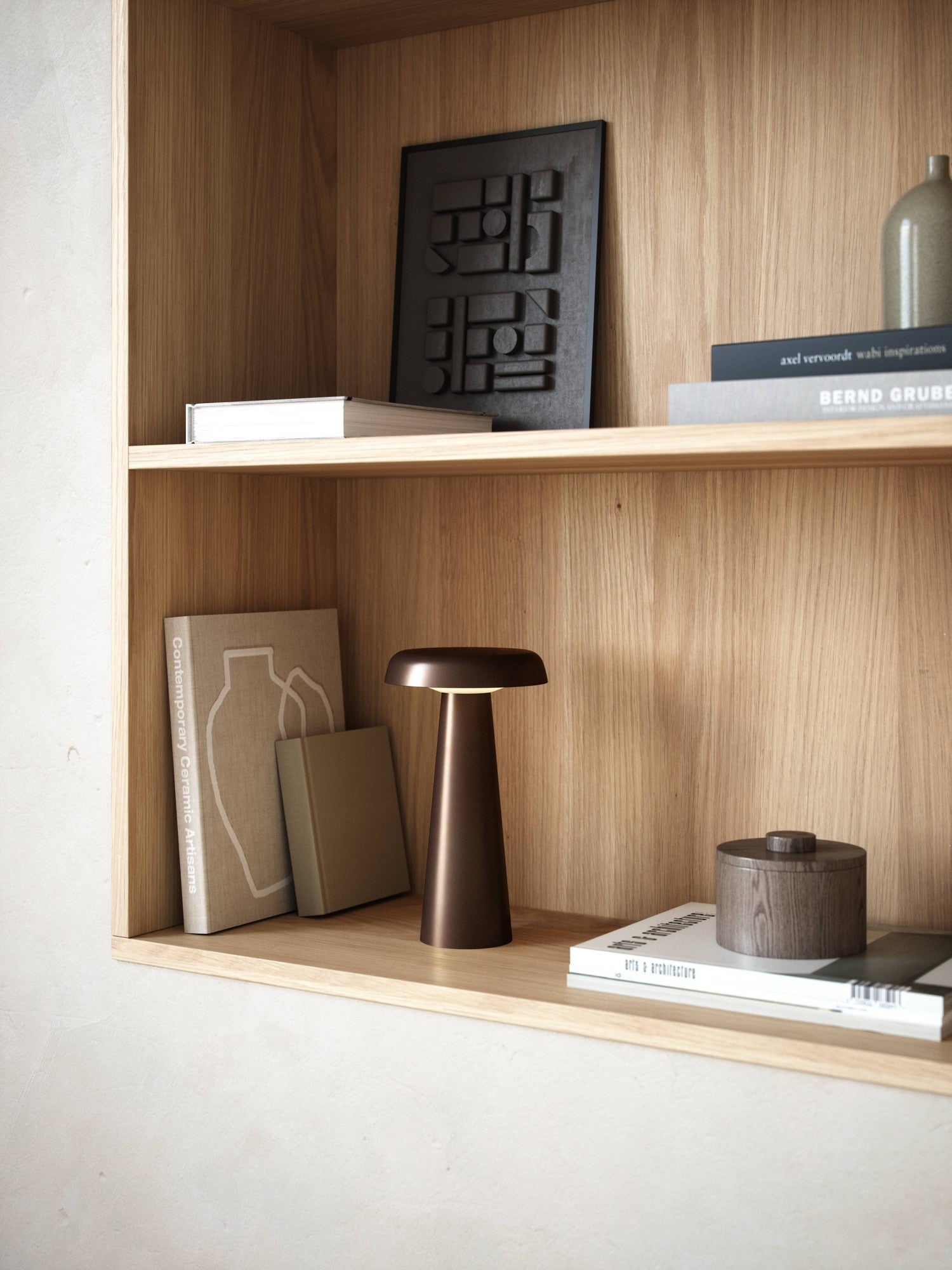 Arcello Rechargeable Table Lamp, Burnished Brass