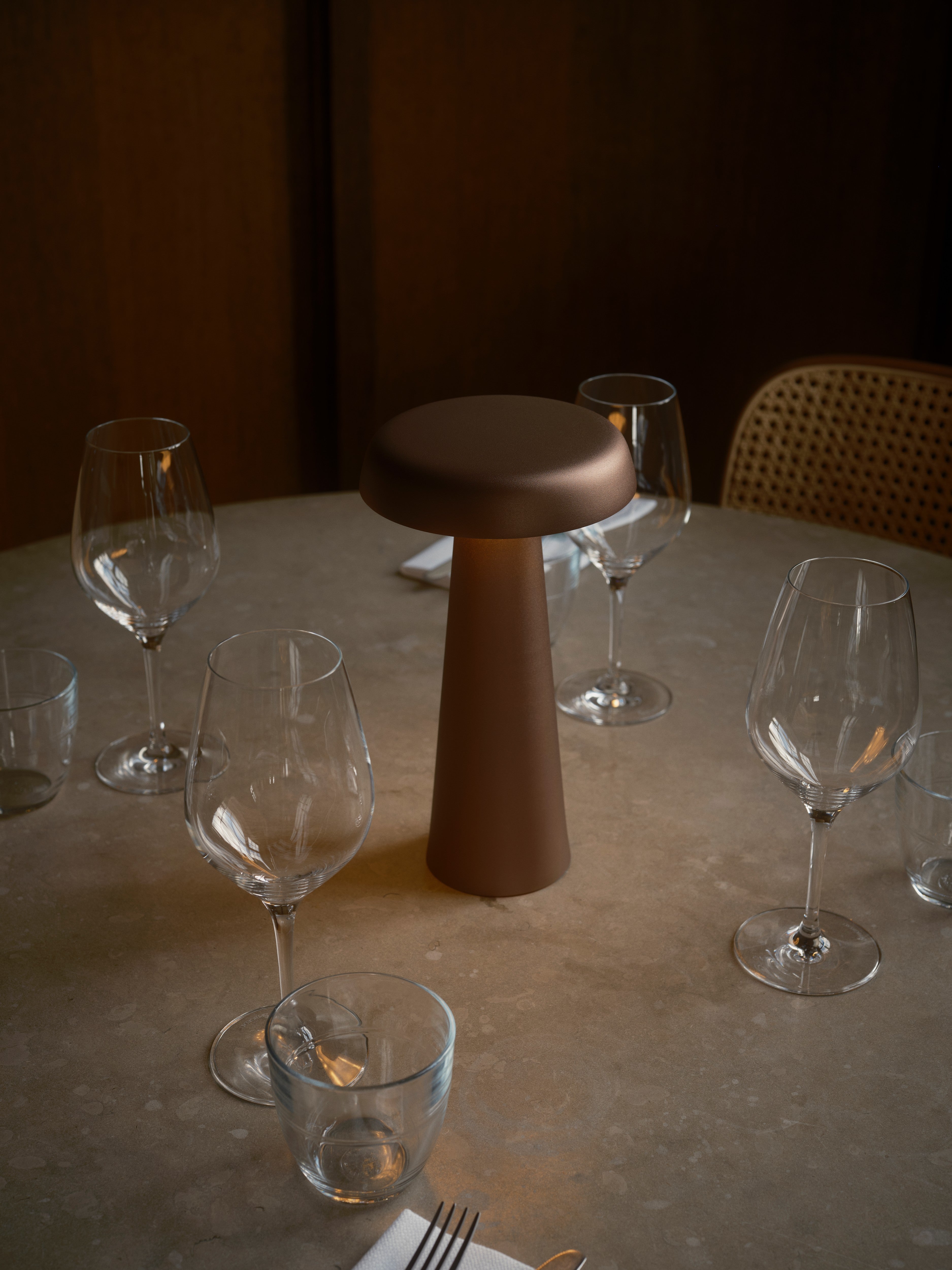 Arcello Rechargeable Table Lamp, Burnished Brass