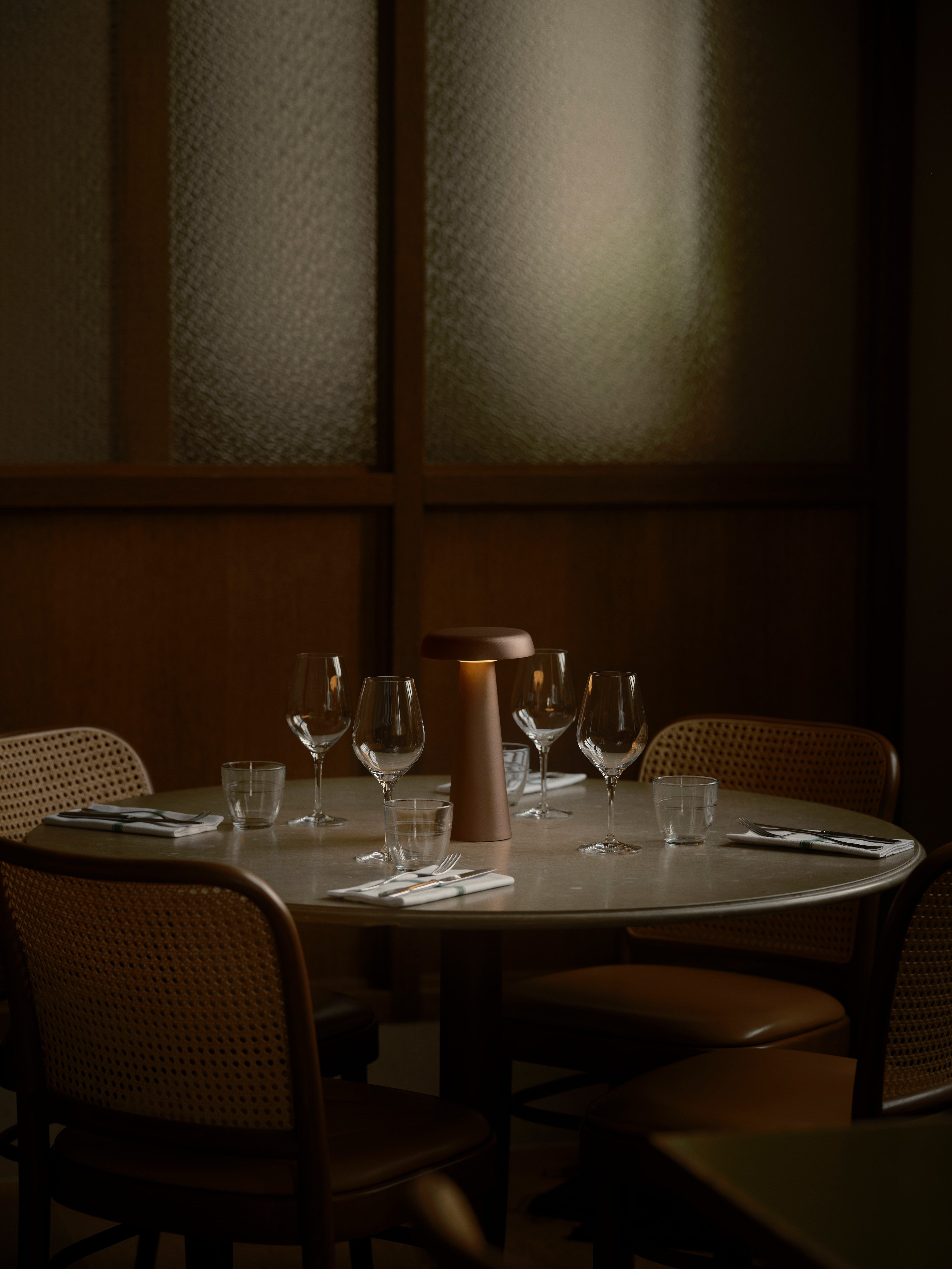 Arcello Rechargeable Table Lamp, Burnished Brass