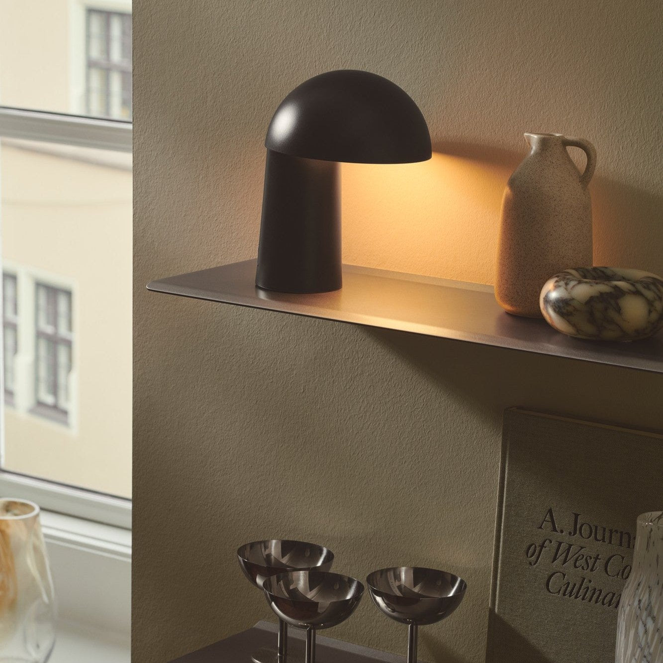 Faye Portable Table Lamp, Black