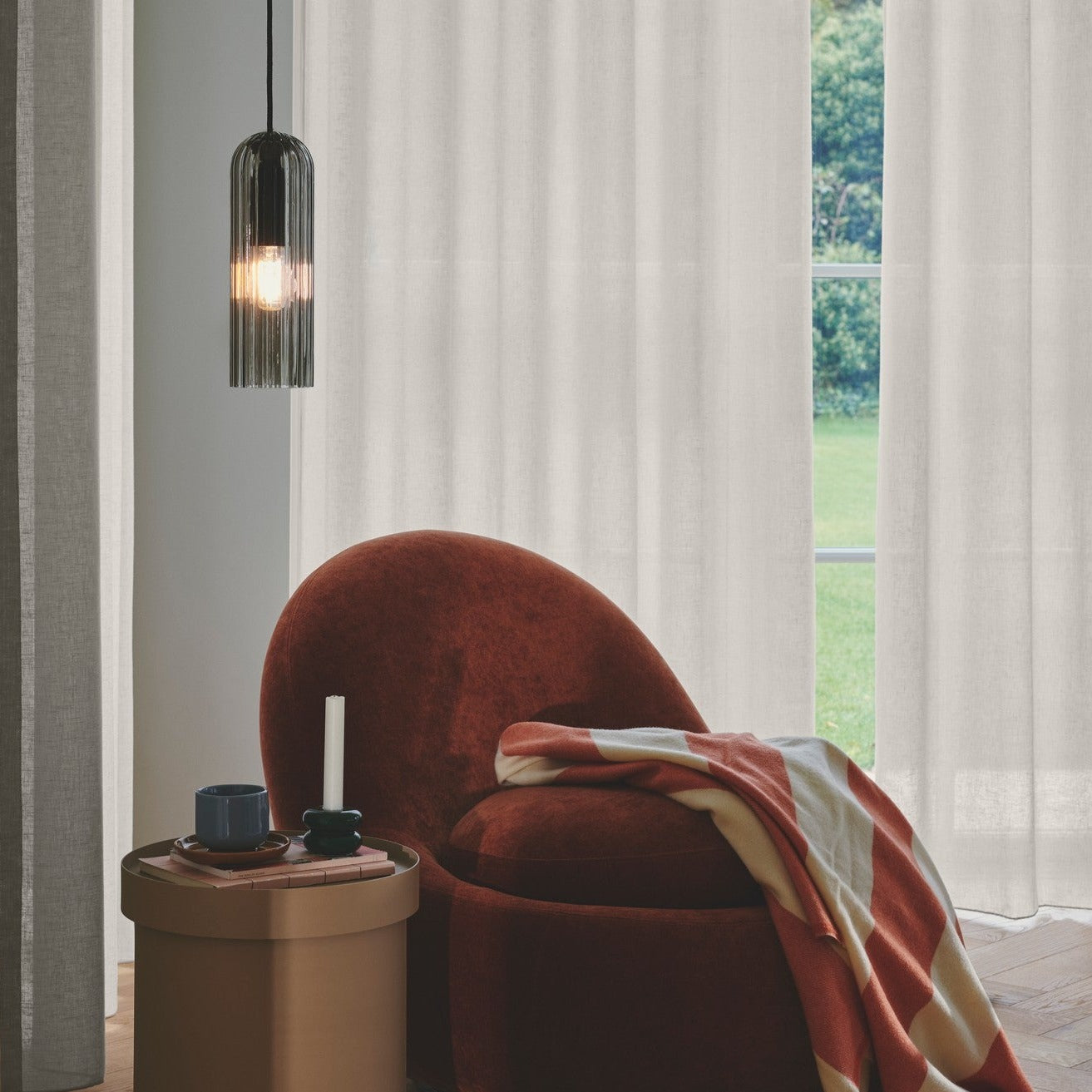 Miella Pendant Light, Smoked Glass
