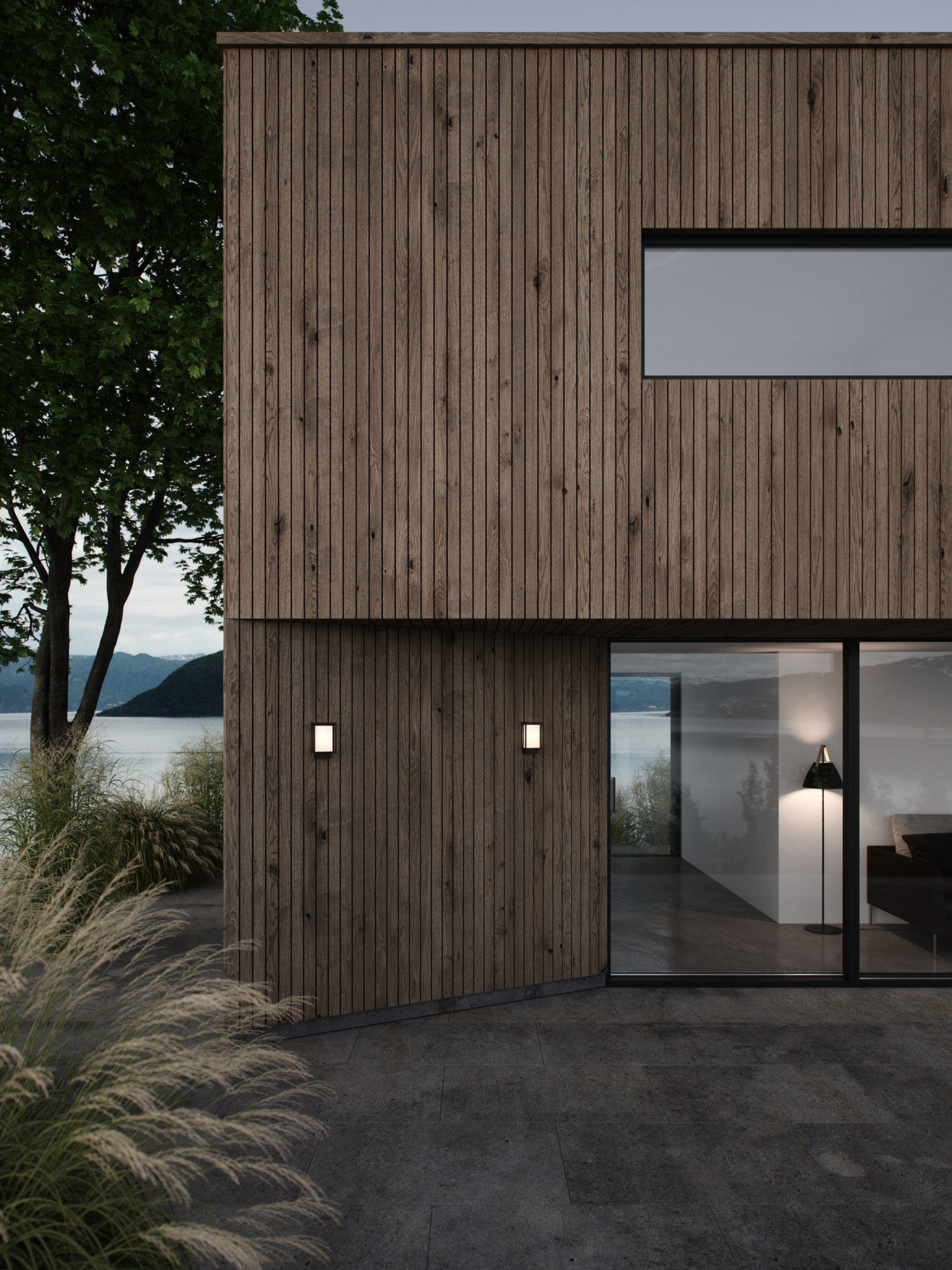 Nestor LED Outdoor Wall Light, Black/Opal