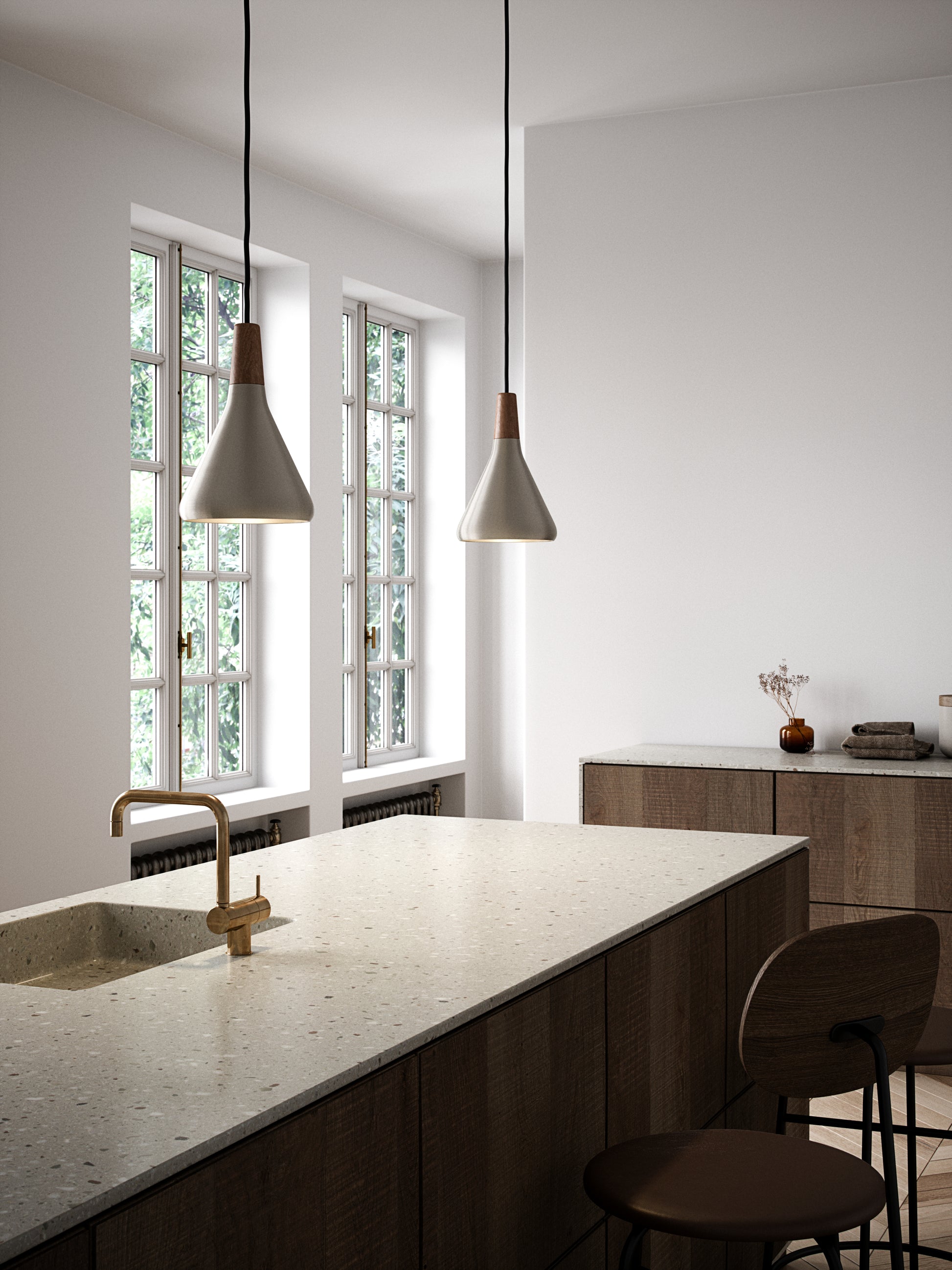 Nori 18 Pendant Light, Brushed Steel