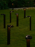 Rica Round Garden LED Solar Spike Light, Black