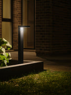 Rica Square LED Garden Solar Spike Light, Black