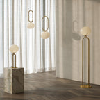 Shapes Floor Lamp, Brass/Opal