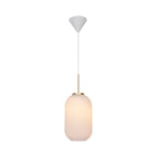 Milford 20 Pendant Light, Opal/Brass