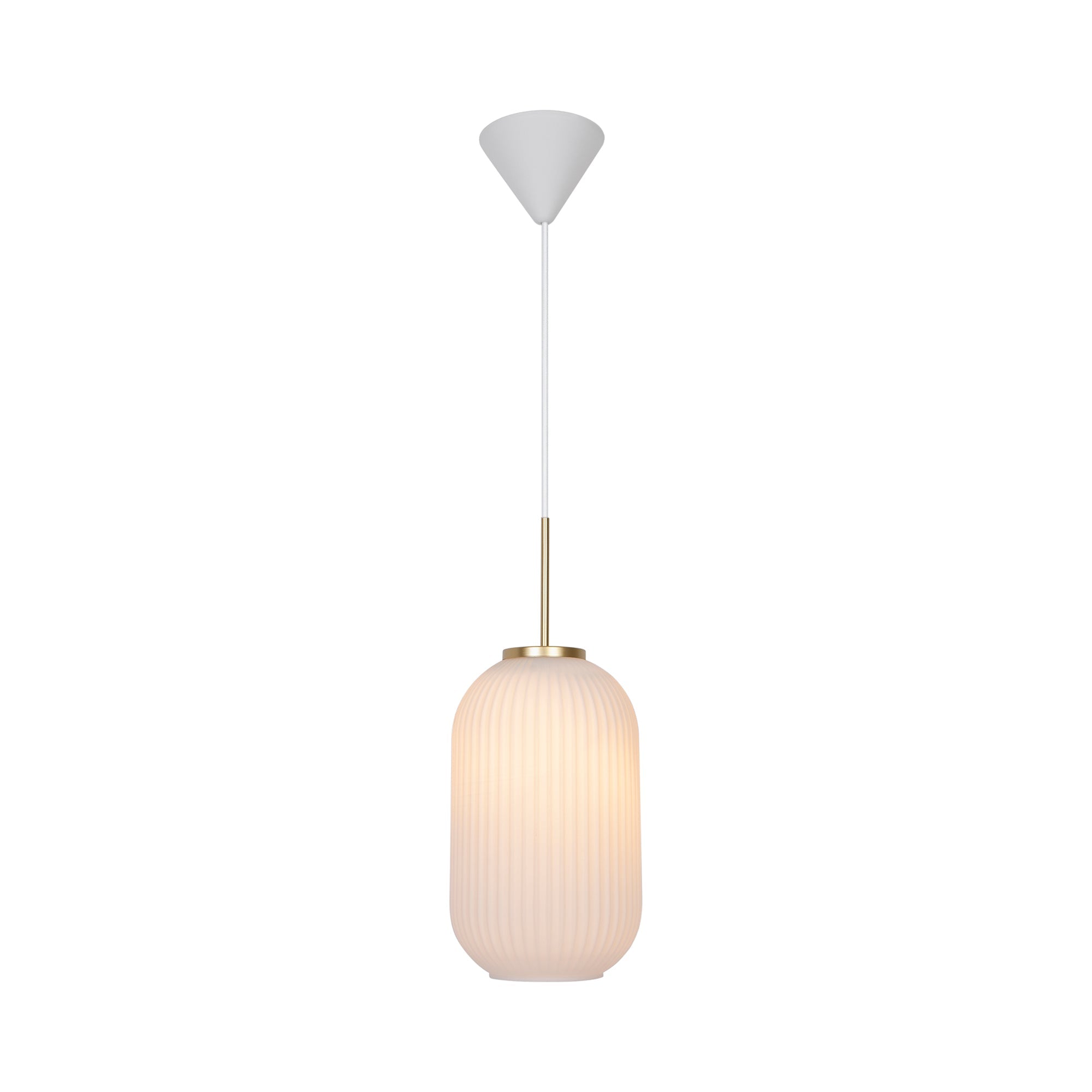 Milford 20 Pendant Light, Opal/Brass