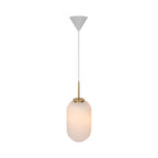 Milford 20 Pendant Light, Opal/Brass