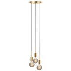 Paco 3 Light Pendant Light, Brass