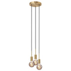 Paco 3 Light Pendant Light, Brass