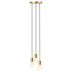 Paco 3 Light Pendant Light, Brass