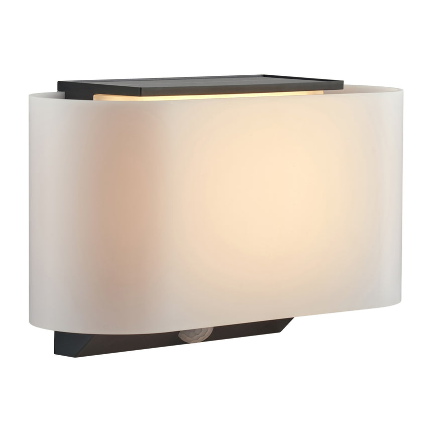 Piola Solar Wall Light, Black/Opal