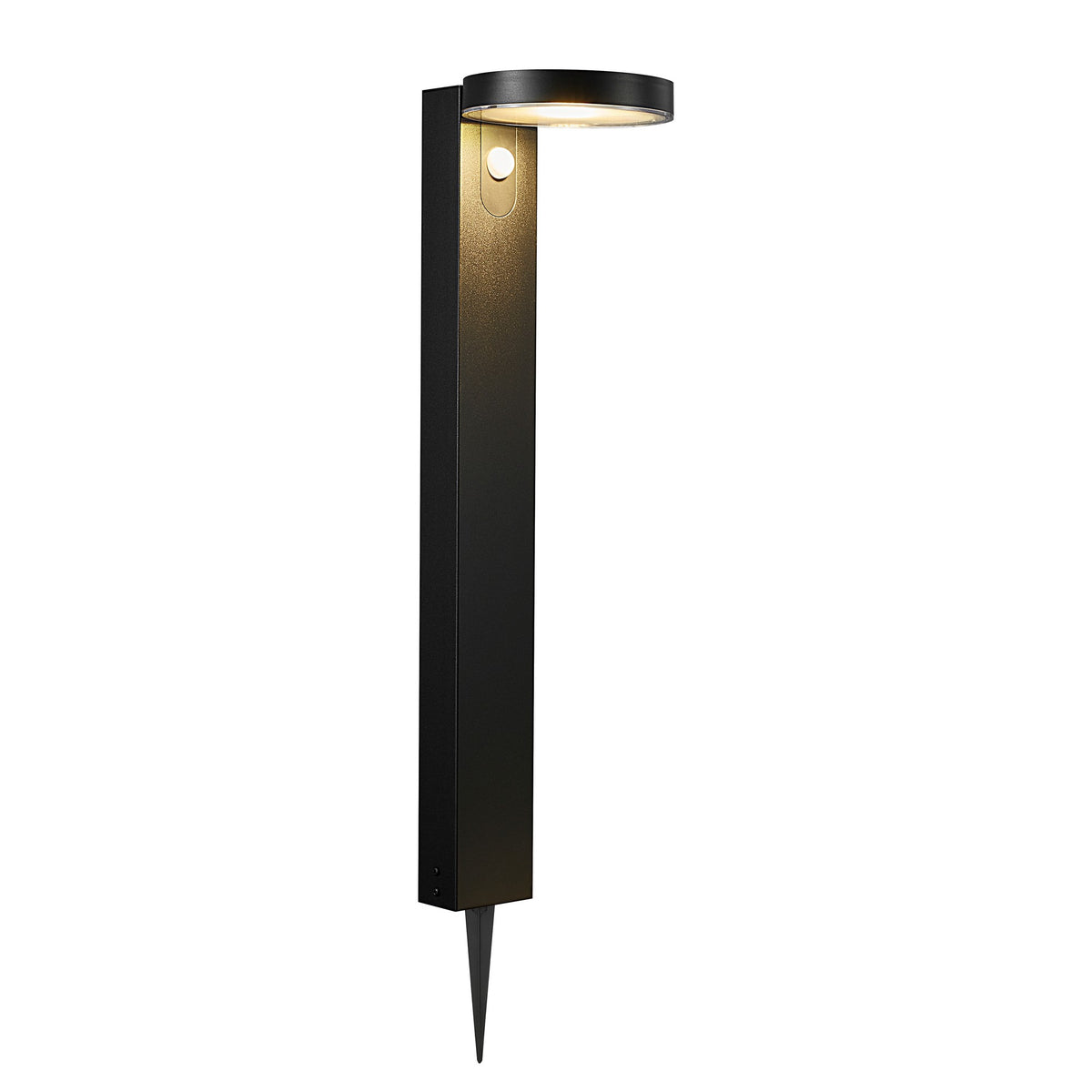 Rica Round Garden LED Solar Spike Light, Black