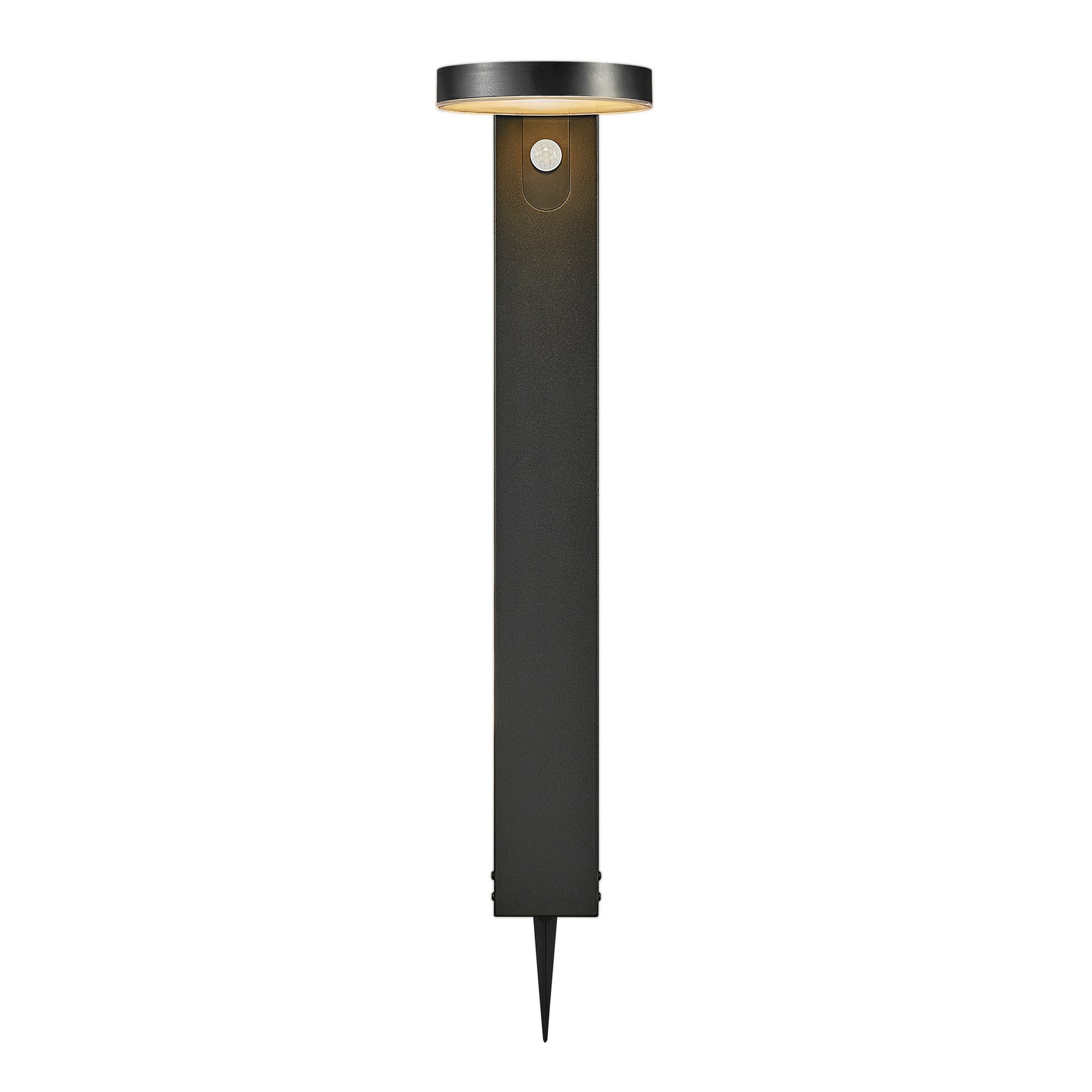 Rica Round Garden LED Solar Spike Light, Black