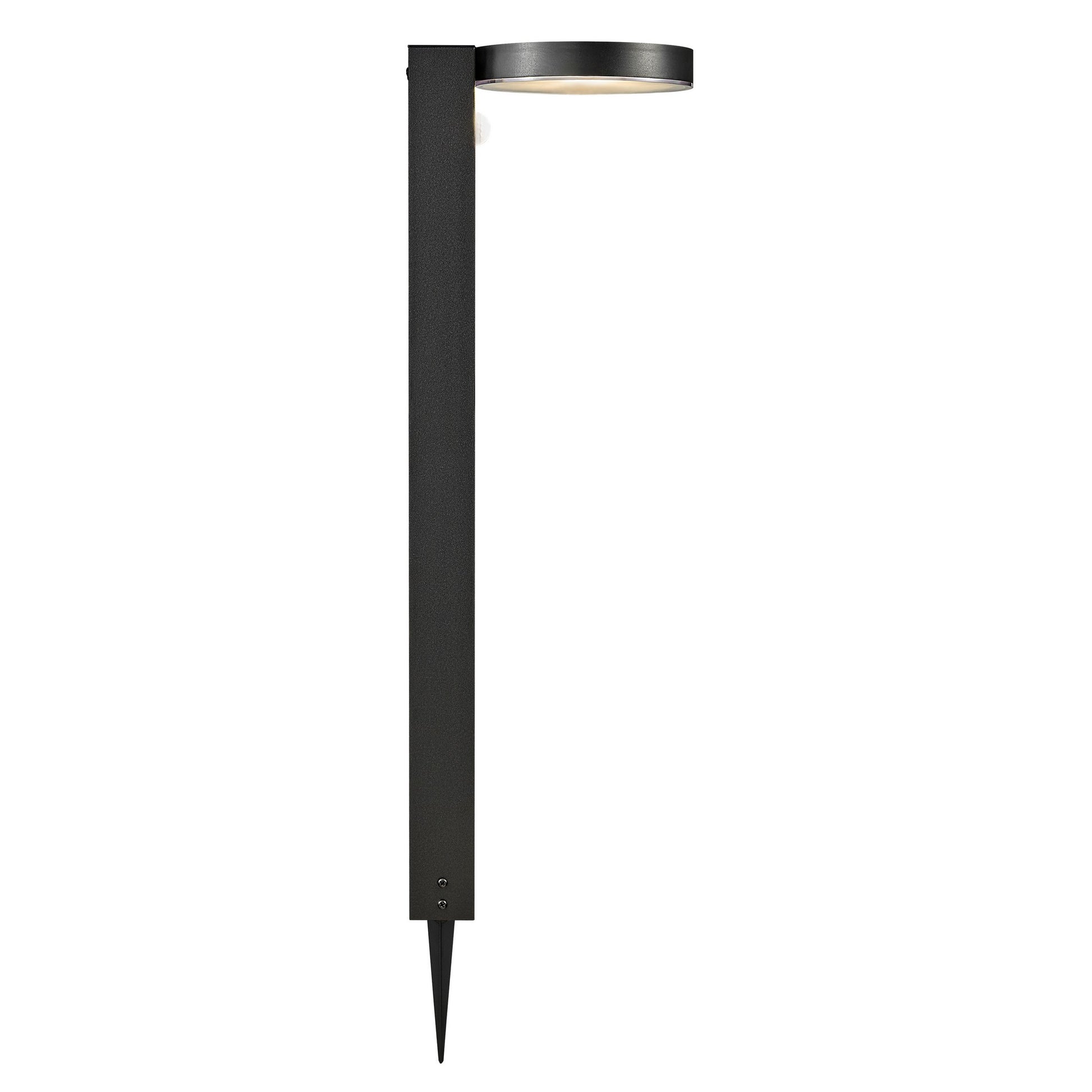 Rica Round Garden LED Solar Spike Light, Black