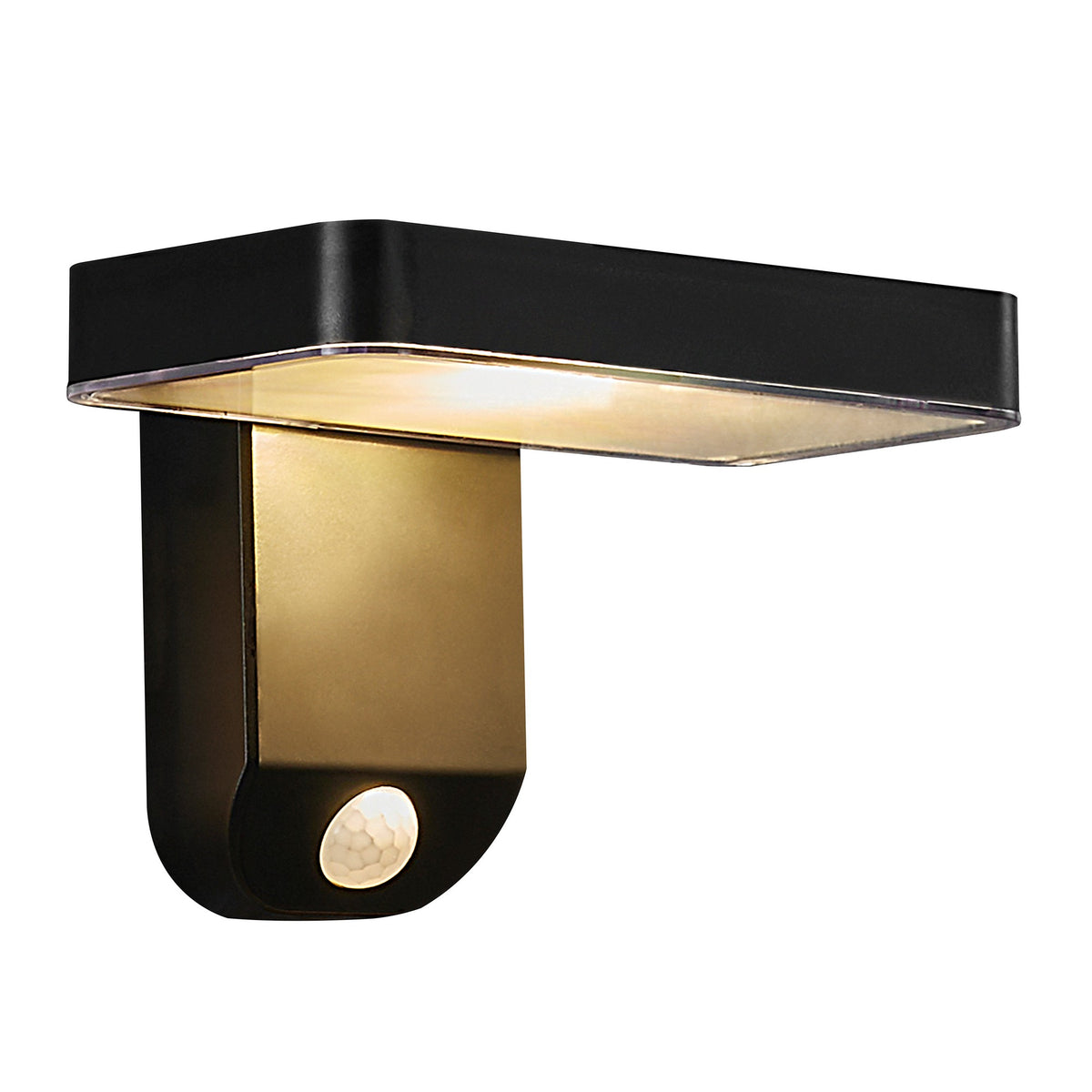 Rica Square LED Outdoor Solar Wall Light, Black