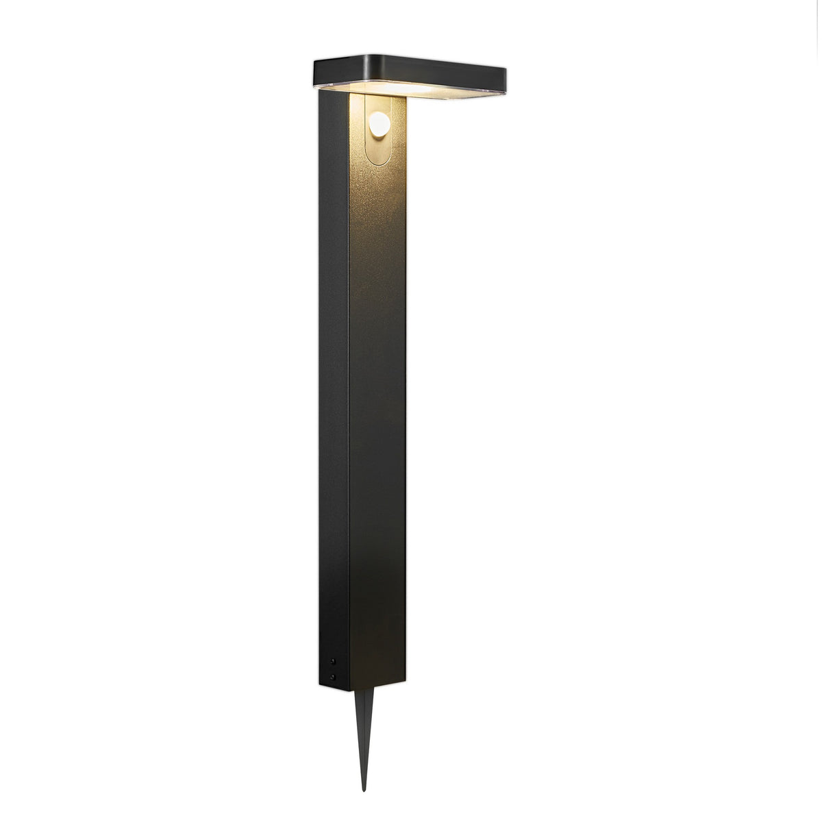 Rica Square LED Garden Solar Spike Light, Black