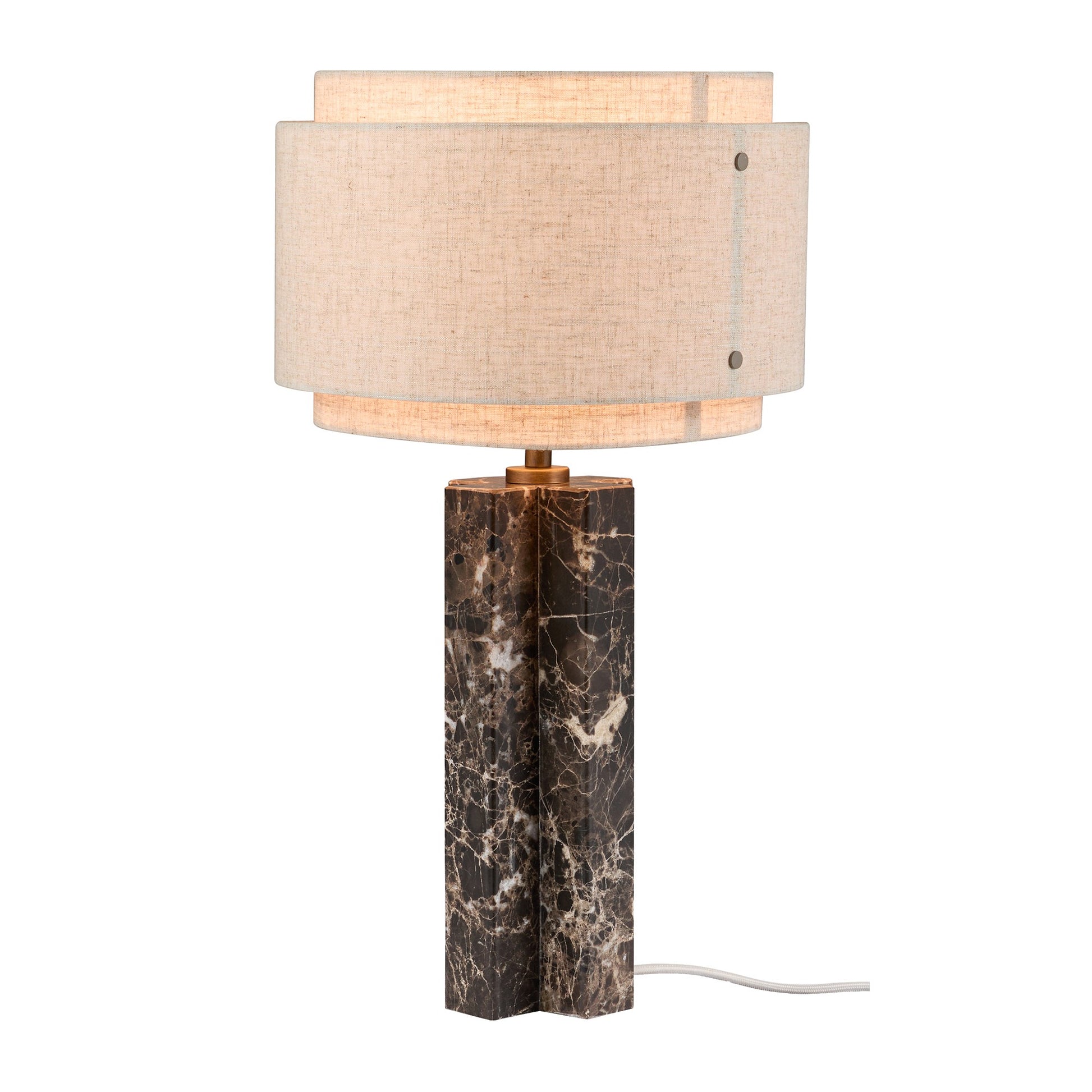 Takai Marble Table Lamp, Brown/Beige