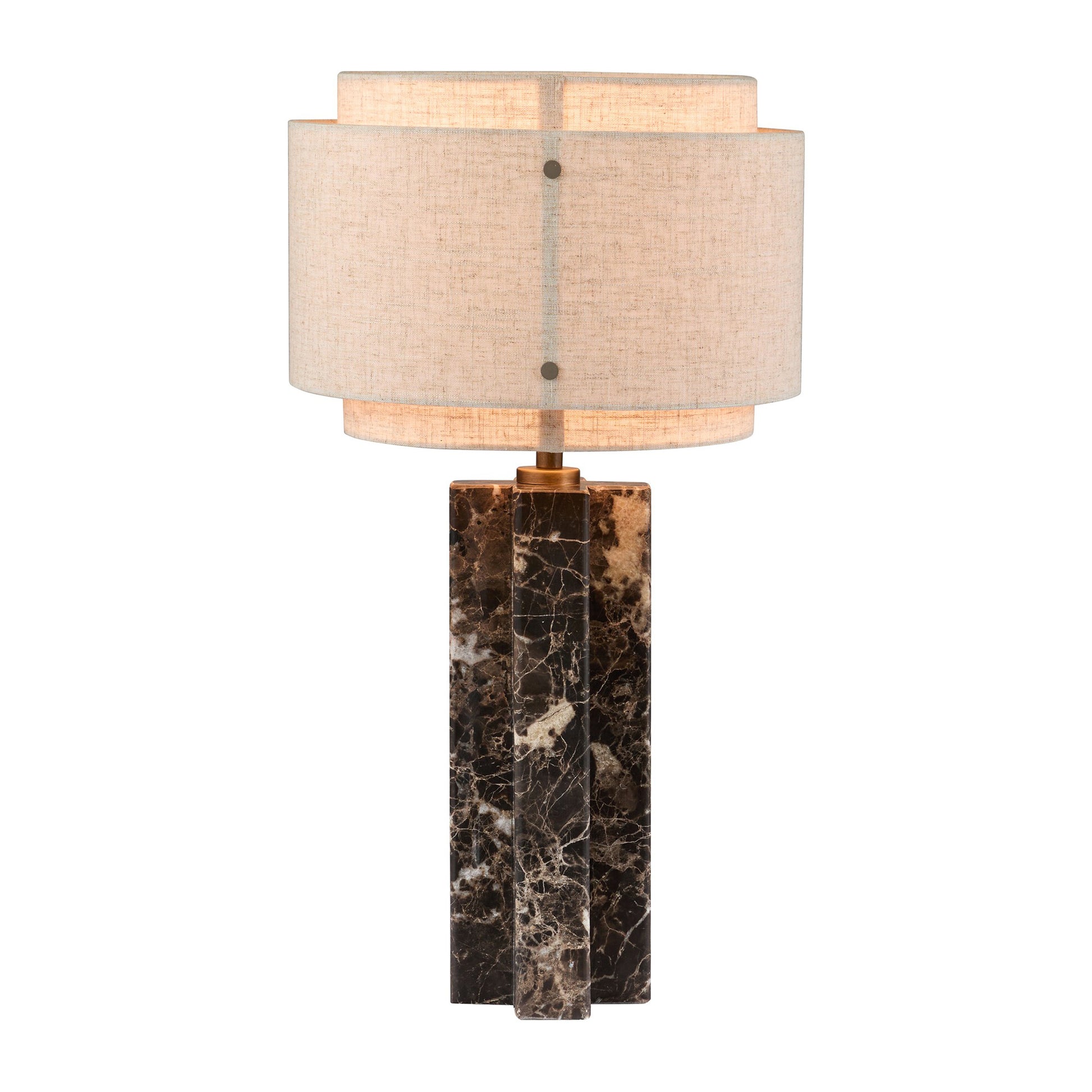 Takai Marble Table Lamp, Brown/Beige