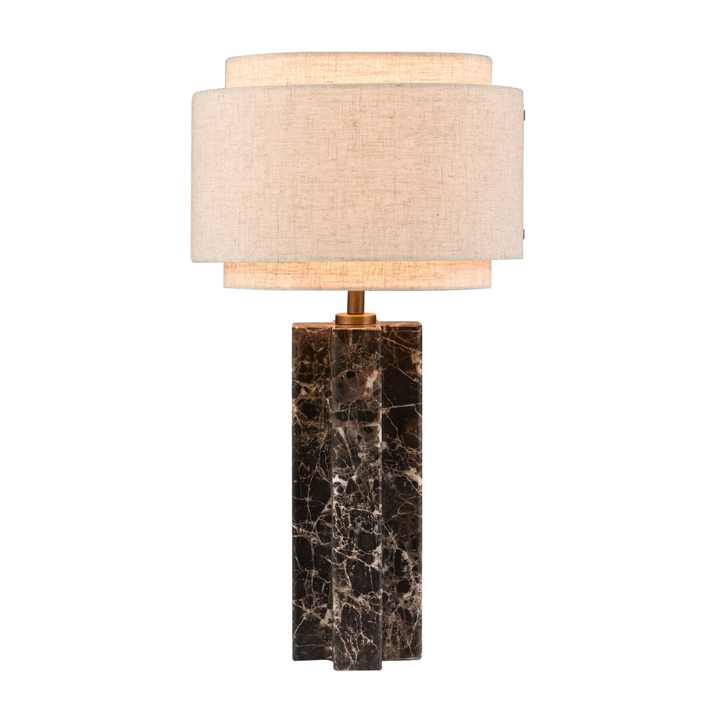 Takai Marble Table Lamp, Brown/Beige