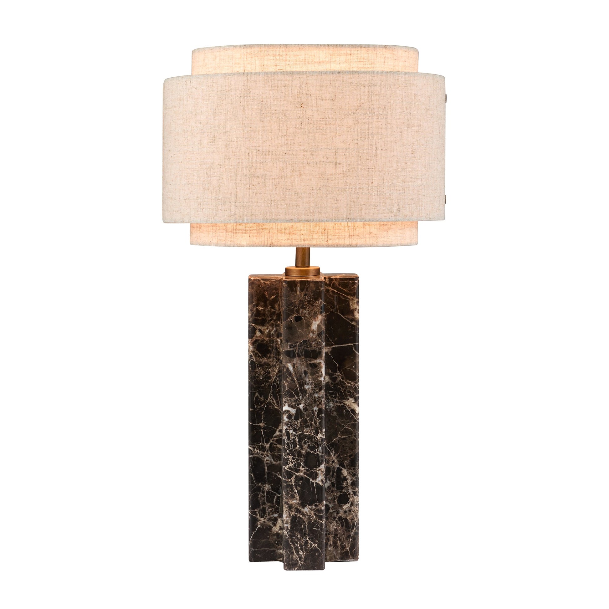 Takai Marble Table Lamp, Brown/Beige