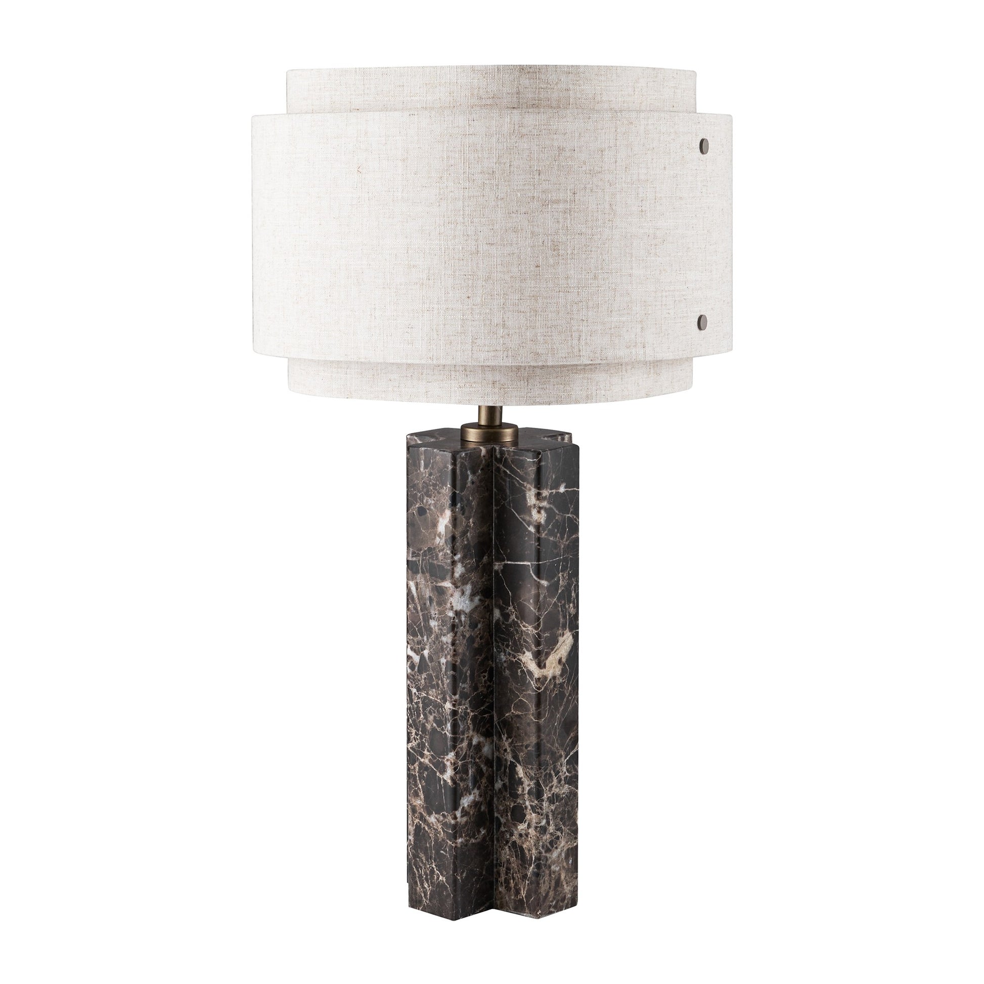 Takai Marble Table Lamp, Brown/Beige