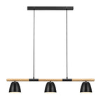 Theo 3 Light Island Pendant Light, Black/Brown