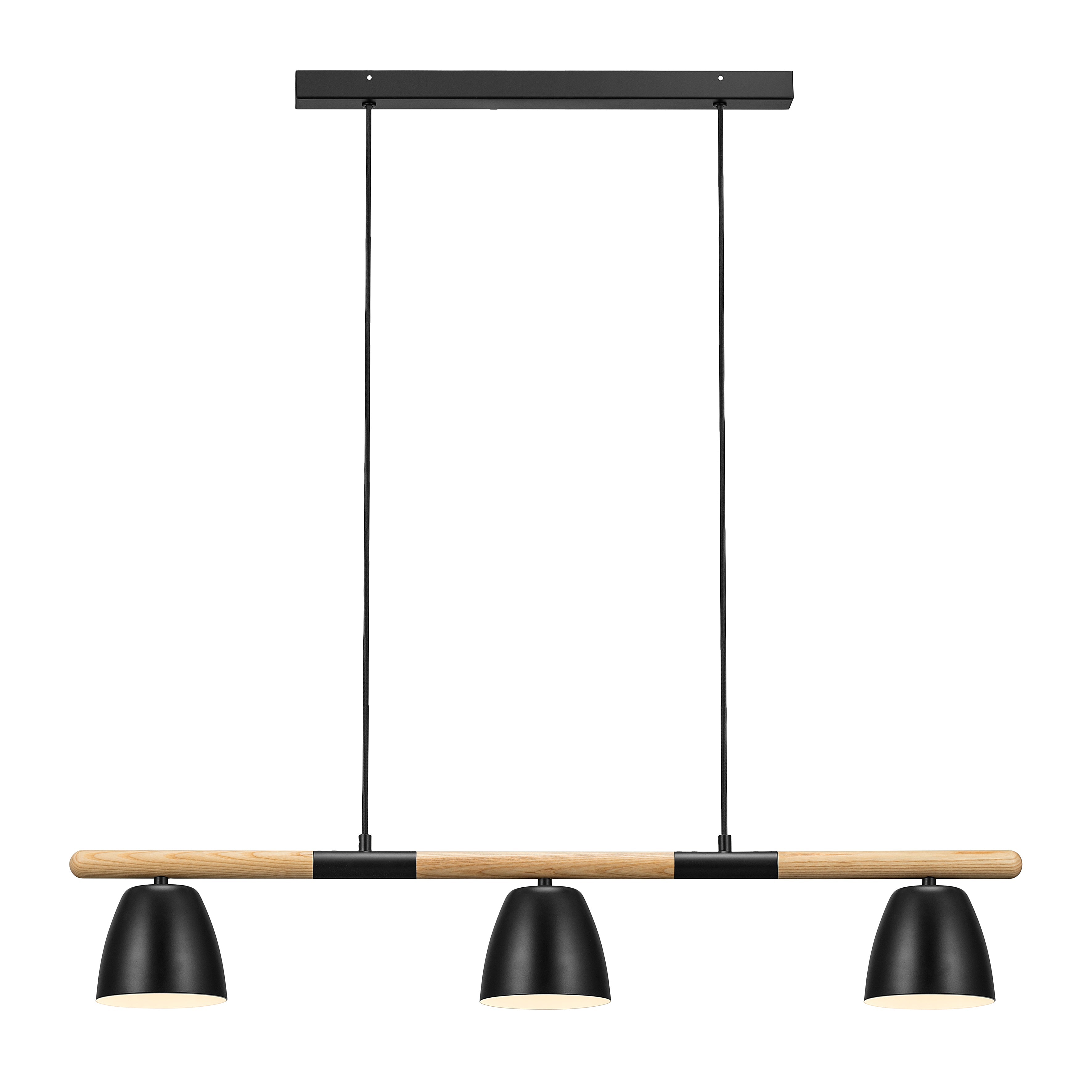 Theo 3 Light Island Pendant Light, Black/Brown