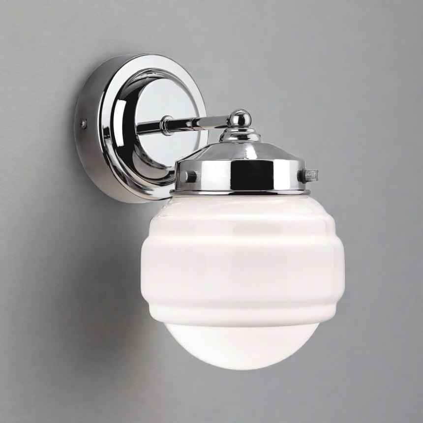 Art Deco Opaline Bathroom Wall Light
