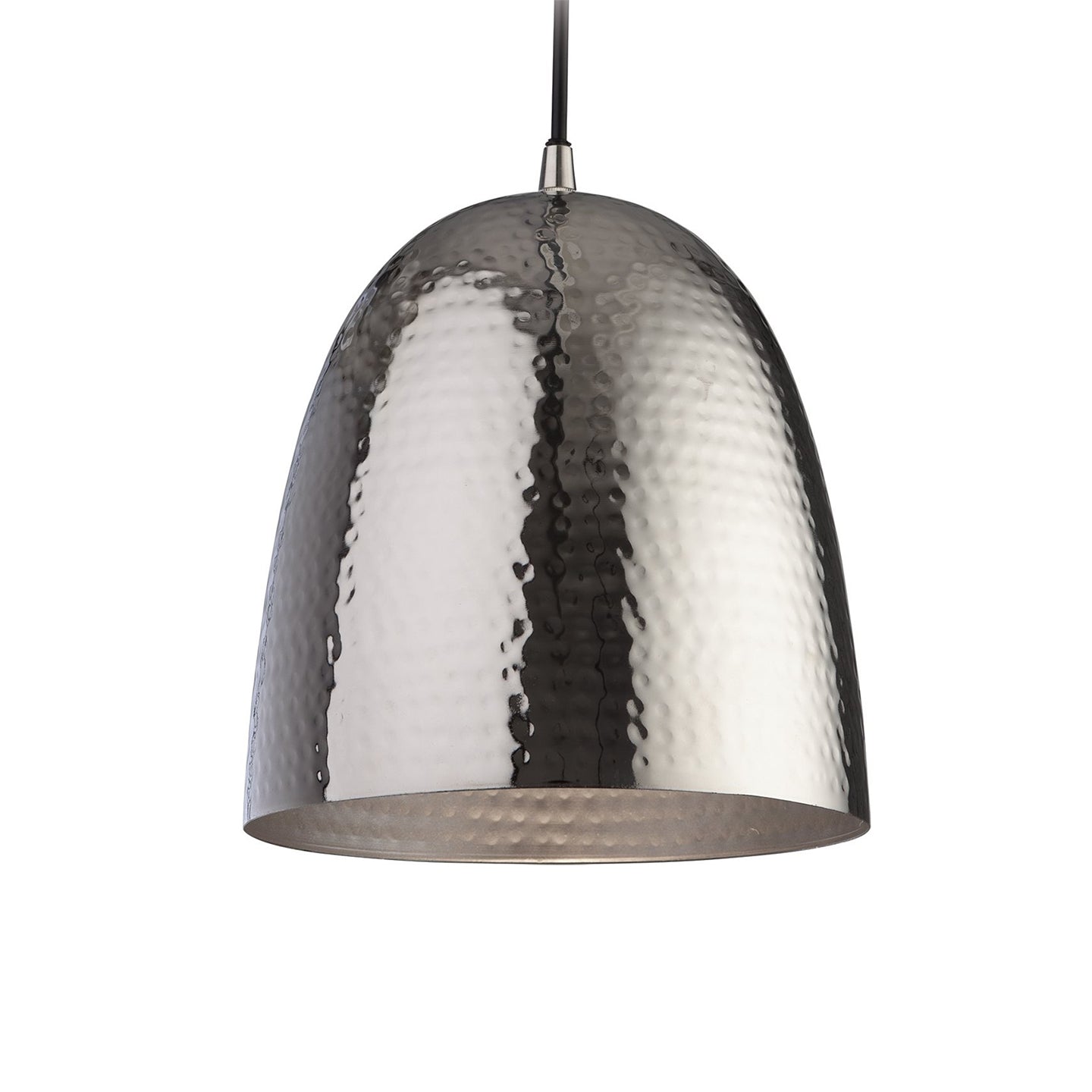 Hammered Metal Pendant Light, Nickel