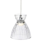 Single clear fluted glass shade of the Bexley 3 Light Cluster Pendant