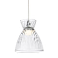 Bexley Textured Glass LED Mini Pendant in chrome with clear fluted glass