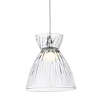 Bexley Textured Glass LED Mini Pendant in chrome with clear fluted glass