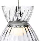 Close-up of the clear fluted glass shade and LED module