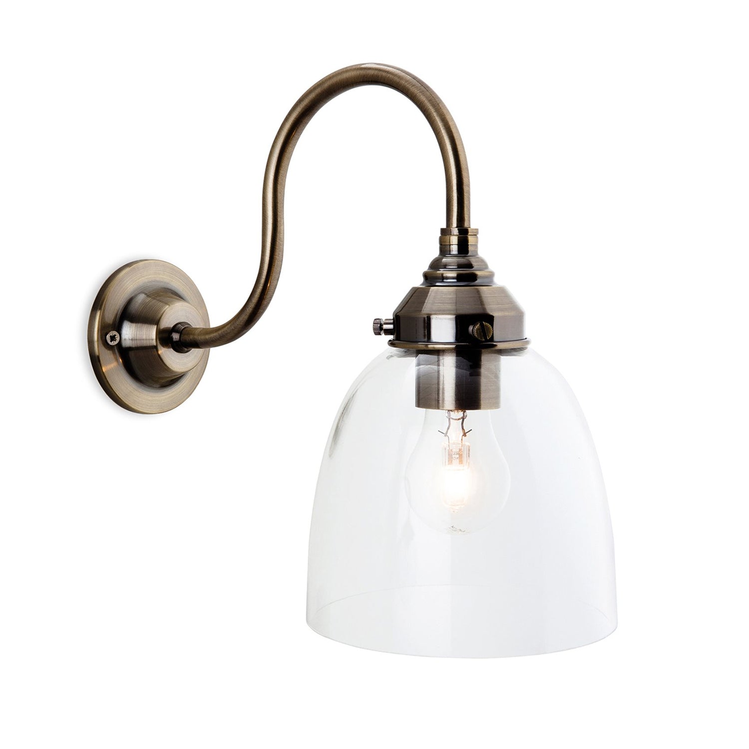Booker Wall Light, Antique Brass