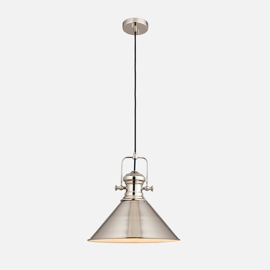 Brampton 36 Pendant Light, Bright Nickel