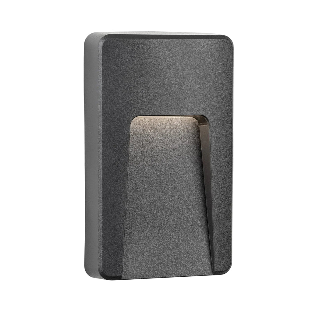 Brecon Oblong LED Wall & Step Light in graphite, front view