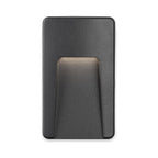 Brecon Oblong LED Wall & Step Light in graphite, front view showing the recessed light aperture