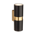 Denby Slim Up & Down Wall Light in black, side view showing the wall bracket