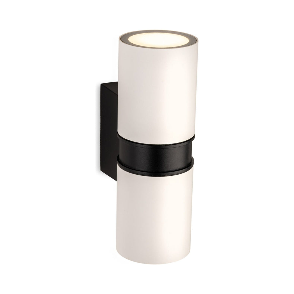 Denby Slim Up & Down Wall Light in white, side view showing the wall bracket