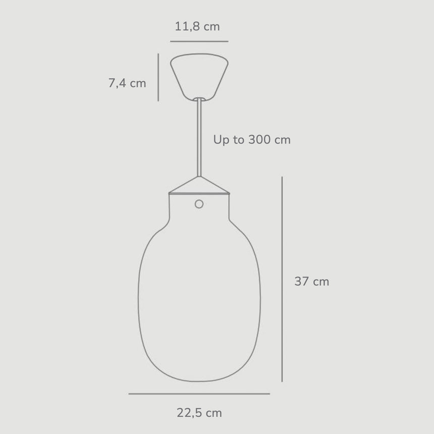 Raito 22 Oval Pendant Light