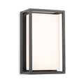 Elgin Framed Panel LED Outdoor Wall Light in graphite, front view showing the opal panel inside its open frame