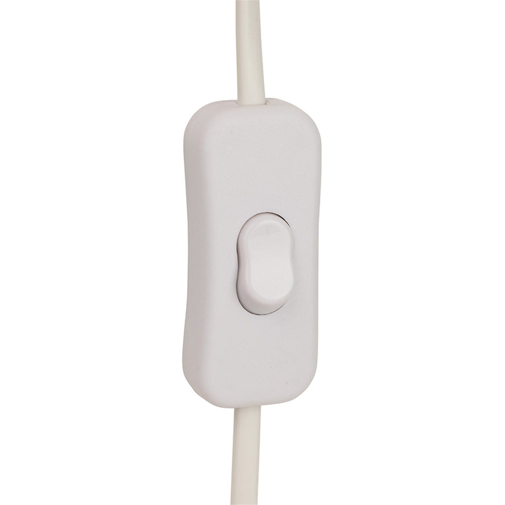 Close-up of the in-line cord switch on the Fenwick Swing Arm Plug-In Wall Light