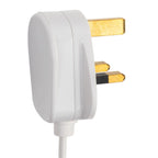 Close-up of the UK 3-pin plug on the Fenwick Swing Arm Plug-In Wall Light