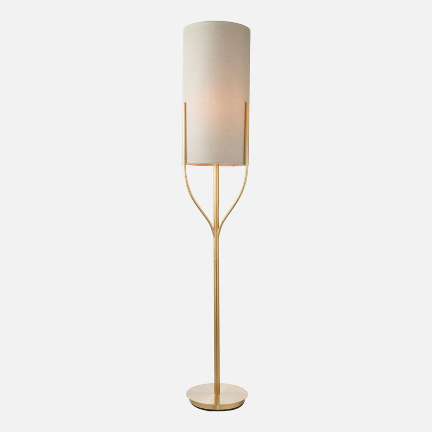 Fraser Floor Lamp, Brushed Brass